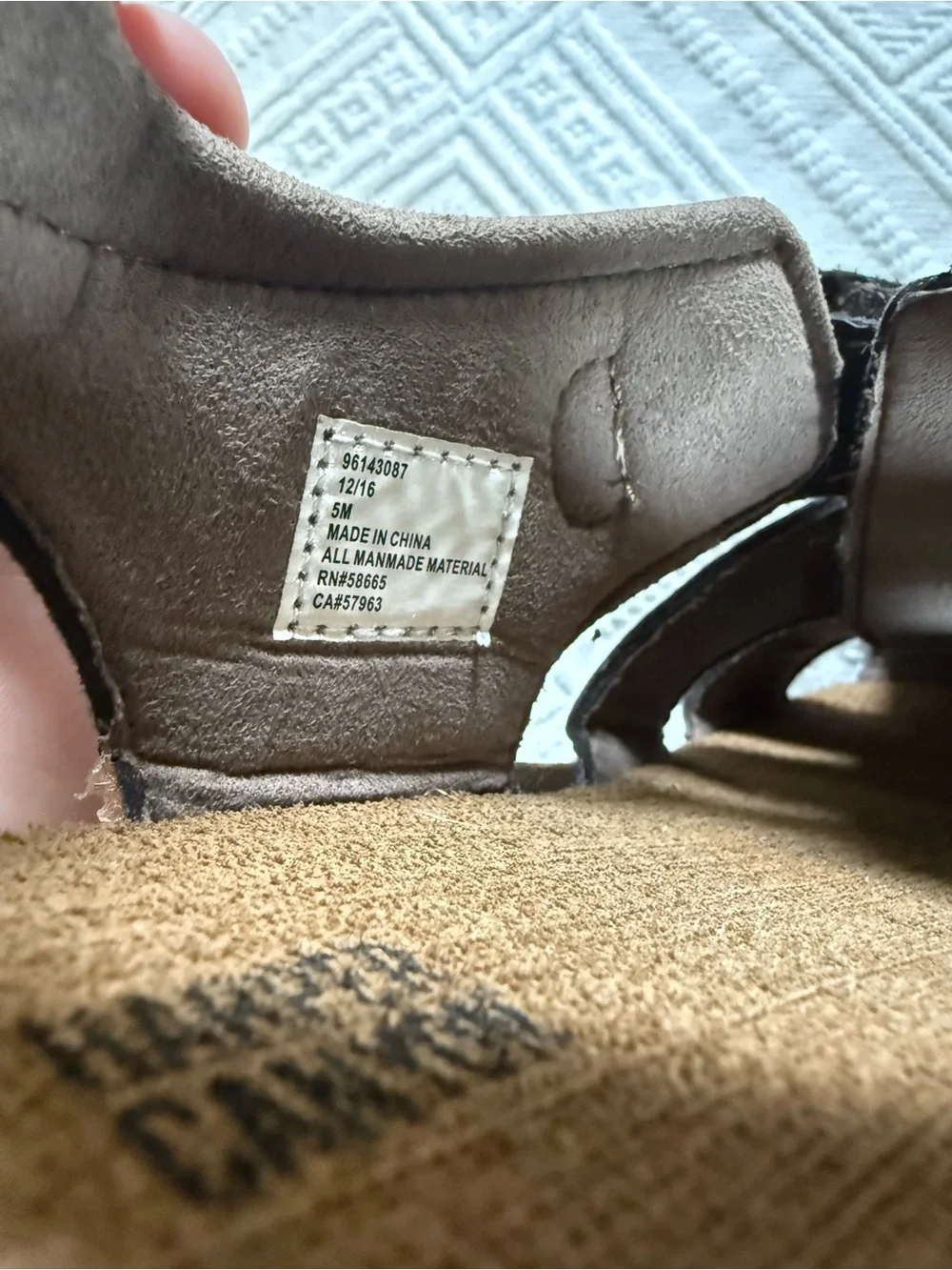 Harper Canyon brown leather fisherman sandals hook-and-loop closure strap